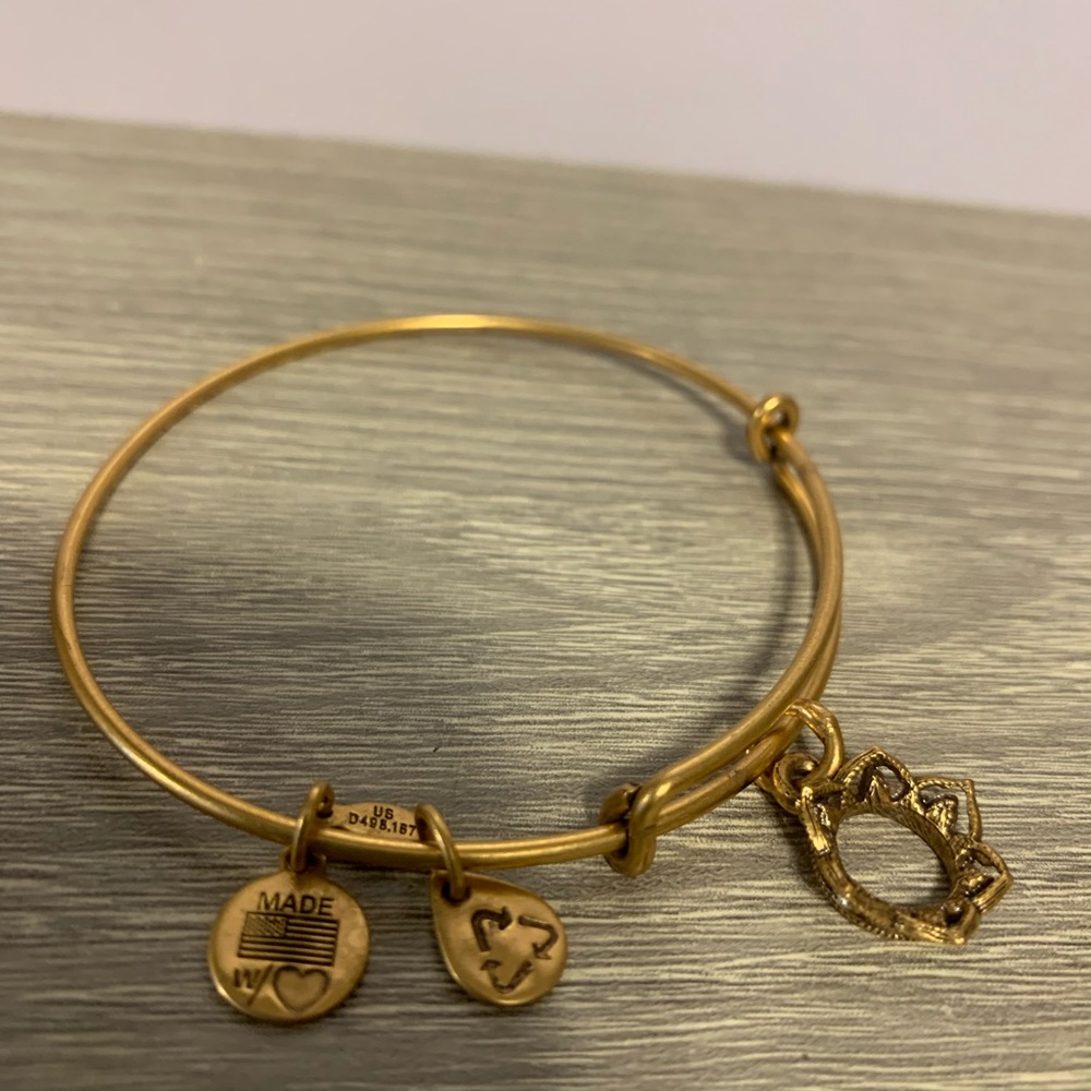 Alex & Ani "Queens Crown" Bangle Bracelet In Rafaelian Gold - Picture 6 of 10